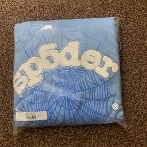 Sky blue og web sp5der hoodie Original
size L
